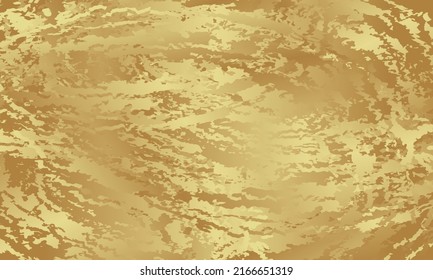 Goldener, abstrakter Hintergrund mit rauen Grunge-Pinselspitzen und Marmortexturen. Vektorgrafik für Unternehmen, Deckblatt-Layoutvorlage.