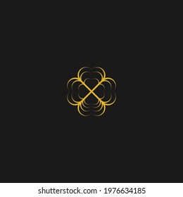 Gold luxury abstract floral logo concept