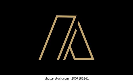 Gold luxury alphabet A logo design template element