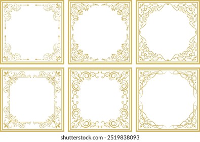 Gold luxo estilo antigo quadro fundo conjunto