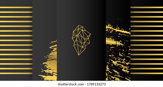 Gold luxury background, 3D effects, waves and lines