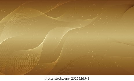 Gold luxury background abstract geometric shapes glitter light design wallpaper.Realistic layer elegant futuristic glossy light.Cover layout template.