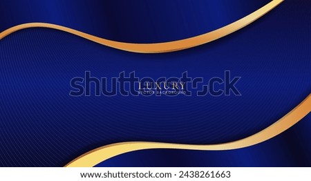 Gold Luxury background, dark and blue premium paper cut style suitable for presentations, wallpaper, awards ceremonies and formal invitations.