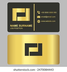 gold luxury business card design template