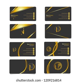 gold luxury business card template vector