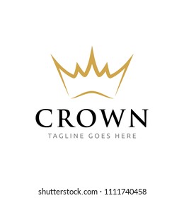 gold luxury crown logo icon vector template