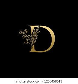 Gold Luxury D Letter Logo on Golden Color