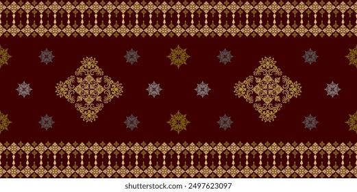 Patrón sin costuras de Vector Damasco de lujo dorado. Ornamento, tradicional, étnico, árabe, turco, motivos indios para tela, textiles, sábana, Fondo de pantalla, diseño de embalaje o cualquier idea deseada.