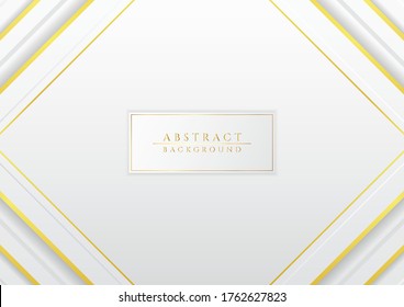 Gold luxury design overlap layer with space for content white background. vector illustration.