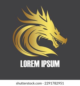 Gold Luxury Dragon Logo Design