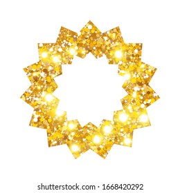 Gold luxury fashion shiny star. Decorative design element for greeting cards.