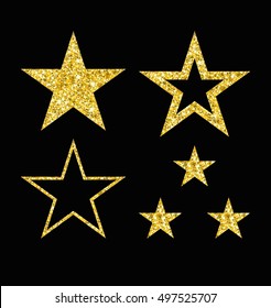 Gold luxury fashion shiny star. 