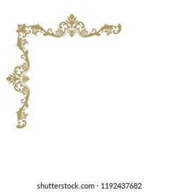 gold, luxury frame corner, damask pattern