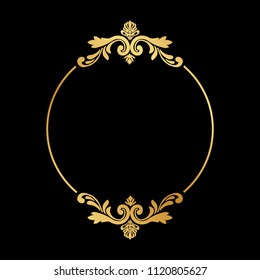 gold, luxury frame, label element