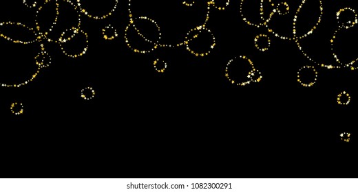 Gold, luxury glitter Stars, sprocket, shiny confetti. Scattered little sparkle, flash silver, elements. 