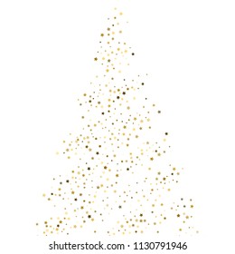 Gold, luxury glitter Stars, sprocket, shiny confetti. Scattered little sparkle, flash silver, elements. Christmas tree, stellar fall on white background. New Year, Christmas Vector illustration.