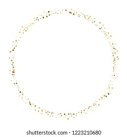 Gold, luxury glitter Stars, sprocket, shiny confetti. Scattered little sparkle, flash silver, elements. Random stellar fall on white background. New Year, Christmas Vector illustration.