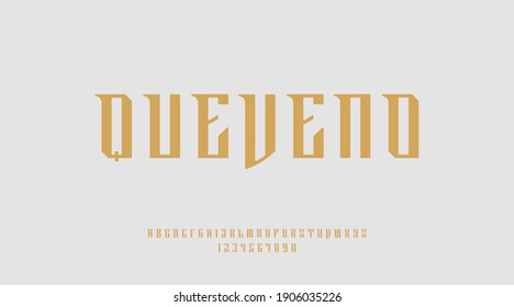 Gold luxury gothic font, suitable for logo, logotype, monogram, flyer, poster