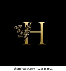 Gold Luxury H Letter Logo on Golden Color