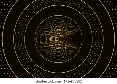 Gold Luxury halftone pattern black background illustration