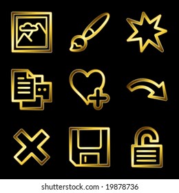 Gold luxury image viewer web icons V2 set 2