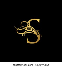 Gold Luxus Initial-S-Buchstaben-Logo Symbol für Monografie-Vektordesign