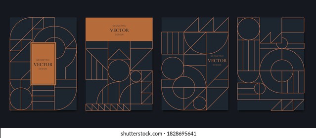 Gold and Luxury Invitation card design vector. Abstract geometry frame and Art deco pattern background. Use for wedding invitation, cover, VIP card, print, poster and wallpaper. Vector illustration. - Shutterstock ID 1828695641