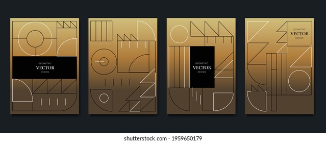 Gold and Luxury Invitation card design vector. Abstract geometry frame and Art deco pattern background. Use for wedding invitation, cover, VIP card, print, poster and wallpaper. Vector illustration.