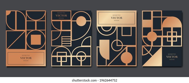 Gold and Luxury Invitation card design vector. Abstract geometry frame and Art deco pattern background. Use for wedding invitation, cover, VIP card, print, poster and wallpaper. Vector illustration.