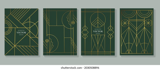 Gold and Luxury Invitation card design vector. Abstract geometry frame and Art deco pattern background. Use for wedding invitation, cover, VIP card, print, poster and wallpaper. Vector illustration.