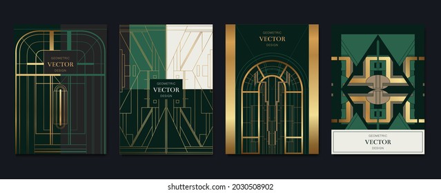 Gold and Luxury Invitation card design vector. Abstract geometry frame and Art deco pattern background. Use for wedding invitation, cover, VIP card, print, poster and wallpaper. Vector illustration.