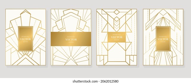 Gold and Luxury Invitation card design vector. Abstract geometry frame and Art deco pattern background. Use for wedding invitation, cover, VIP card, print, poster and wallpaper. Vector illustration.
