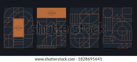 Gold and Luxury Invitation card design vector. Abstract geometry frame and Art deco pattern background. Use for wedding invitation, cover, VIP card, print, poster and wallpaper. Vector illustration. Foto stock © 