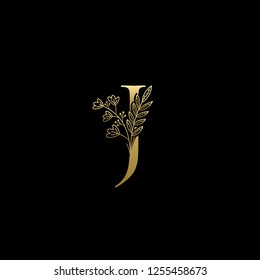 Gold Luxury J Letter Logo on Golden Color