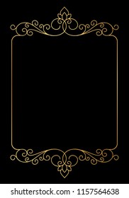 Luxury Gold Floral Invitations Frame Stock Vector (Royalty Free ...