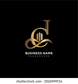 gold luxury letter D logo with building.
combination logo, premium letter D and real estate.