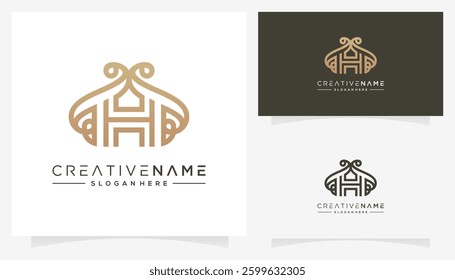 Gold luxury letter H artistic icons logo design ideas. Creative vector for hotels, spa, beauty salons, and other needs that smell luxurious.	