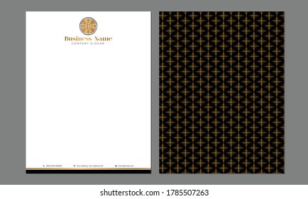 Gold Luxury Letterhead Template For Print With Logo