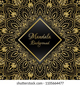 Gold luxury mandala background.