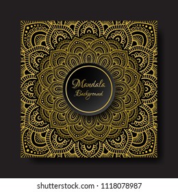 Gold luxury mandala pattern background.