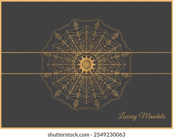 Gold Luxury mandala pattern frame. Golden Mandala collection
