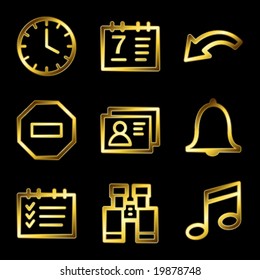 Gold luxury organizer web icons V2