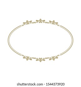 gold and luxury ornamental frame, damask pattern 
