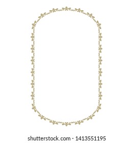 gold and luxury ornamental frame, vector damask pattern 