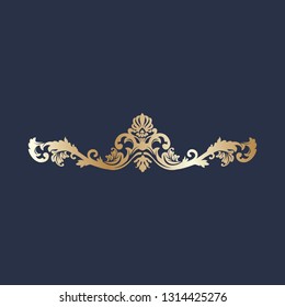 gold and luxury ornamental graphic element, damask pattern 