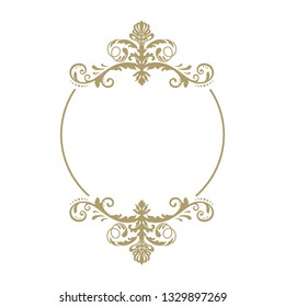 gold and luxury ornamental graphic element, damask pattern 