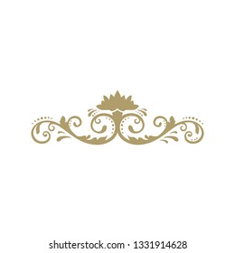 gold and luxury ornamental graphic element, damask pattern 