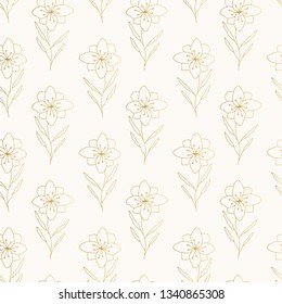
Gold luxury pattern with flowers. Elegant wallpaper design