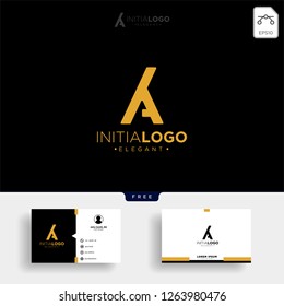 gold luxury and premium initial M or KM logo template vector illustration and get free business card template