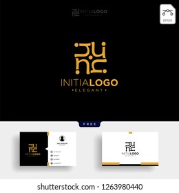Gold Luxury and premium initial N logo template vector illustration and business card template